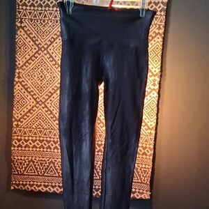 SPANX Sleek Black Leather Look Leggings